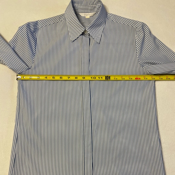 NICE CLAUP Striped Button-up Dress Shirt Light Blue White Made in Korea - Picture 14 of 16